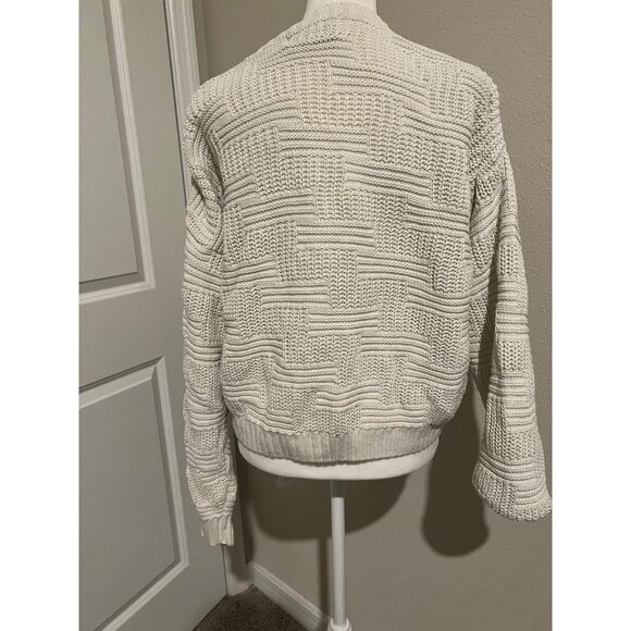 Womens Woods & Gray white-knit button-down casual  cardigan MEDIUM - Picture 4 of 7